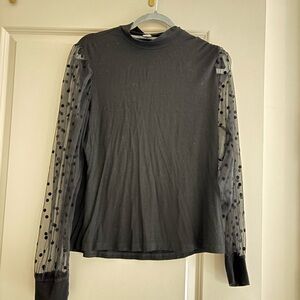 Elegant Black Sheer Sleeve Top